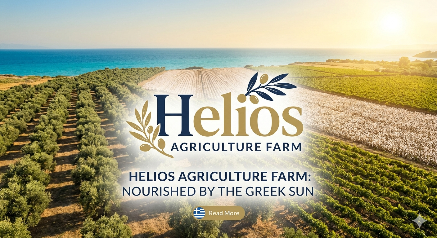 Sunset over the Helios Farm fields